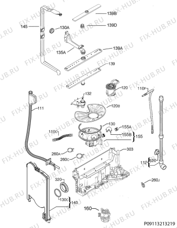 Взрыв-схема посудомоечной машины Zanussi ZDT16030FA - Схема узла Hydraulic System 272